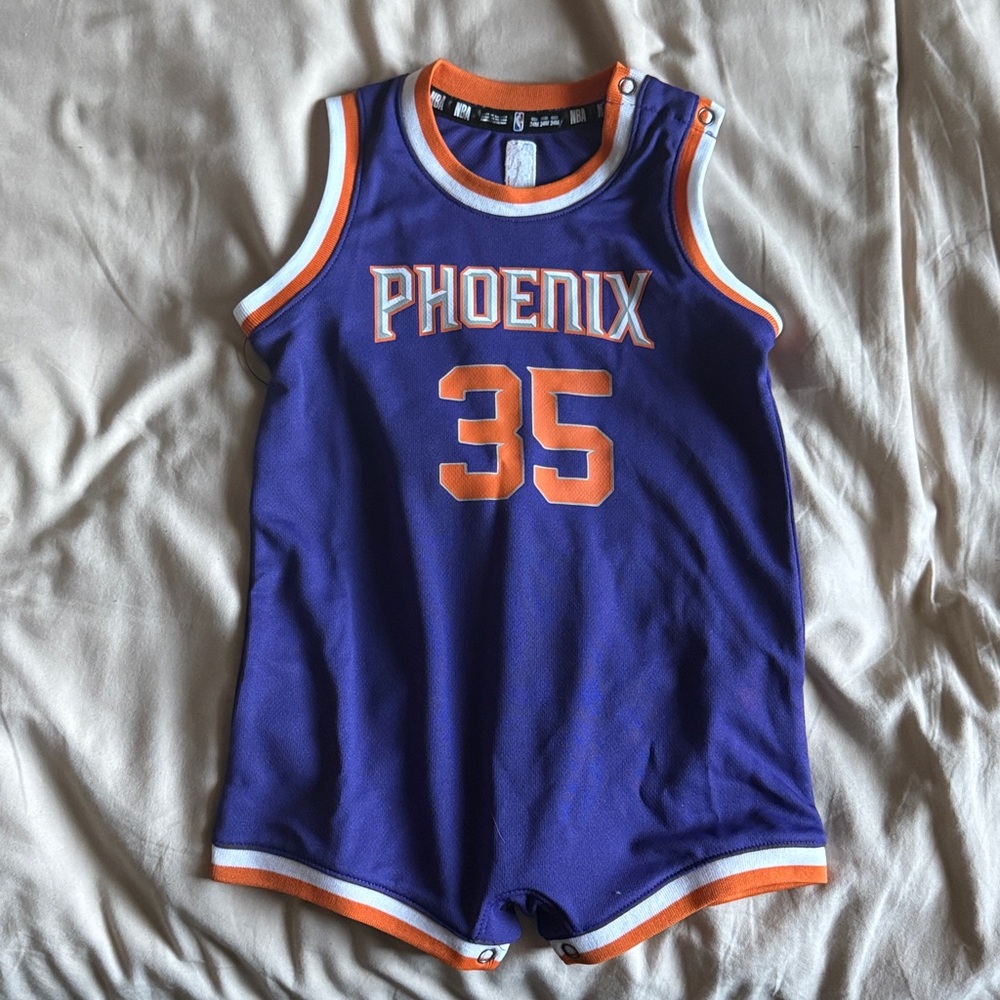 Purple Phoenix Suns Kevin Durant 35 Basketball Jersey Onesie